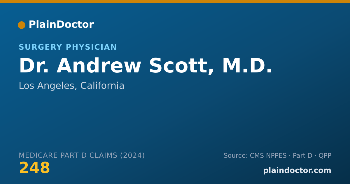 Shareable card for Andrew Scott, M.D. - Surgery Physician, Los Angeles, CA