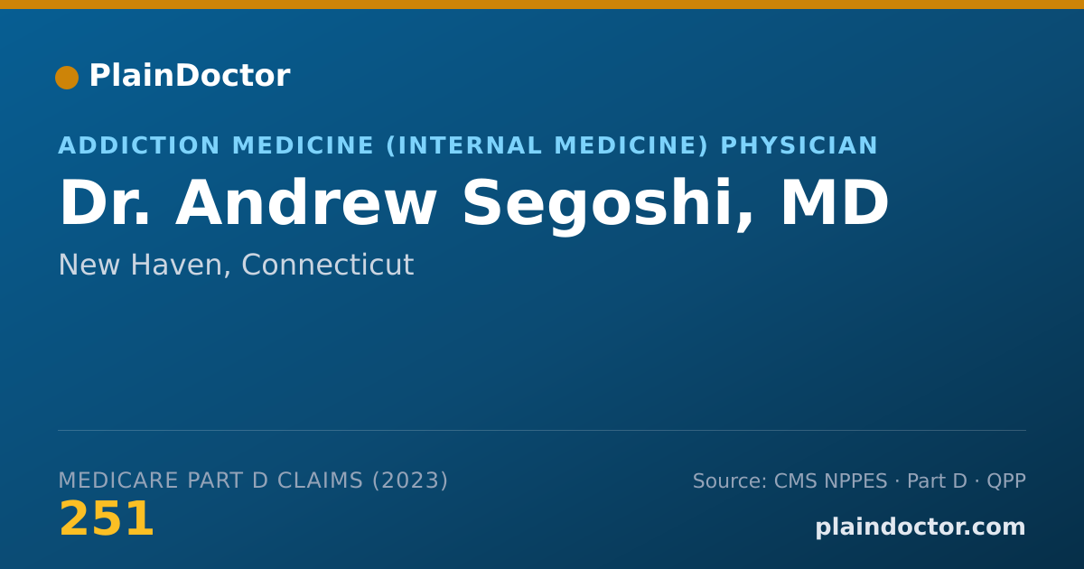 Shareable card for Andrew Segoshi, MD - Addiction Medicine (Internal Medicine) Physician, New Haven, CT