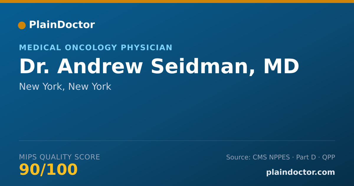 Shareable card for Andrew Seidman, MD - Medical Oncology Physician, New York, NY