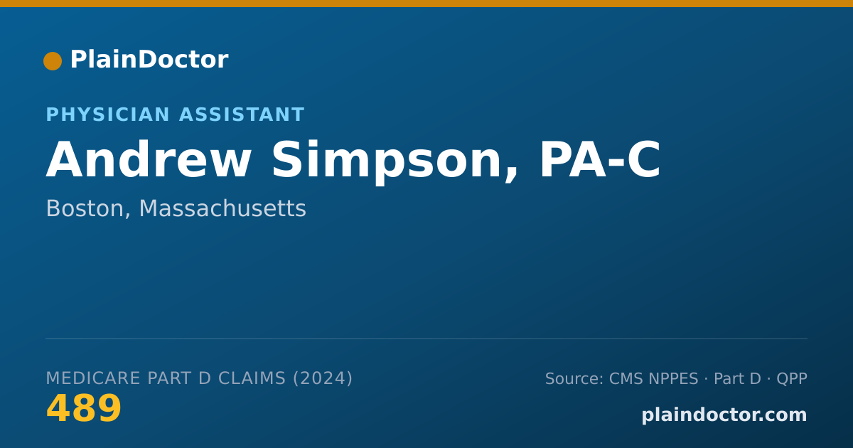 Shareable card for Andrew Simpson, PA-C - Physician Assistant, Boston, MA