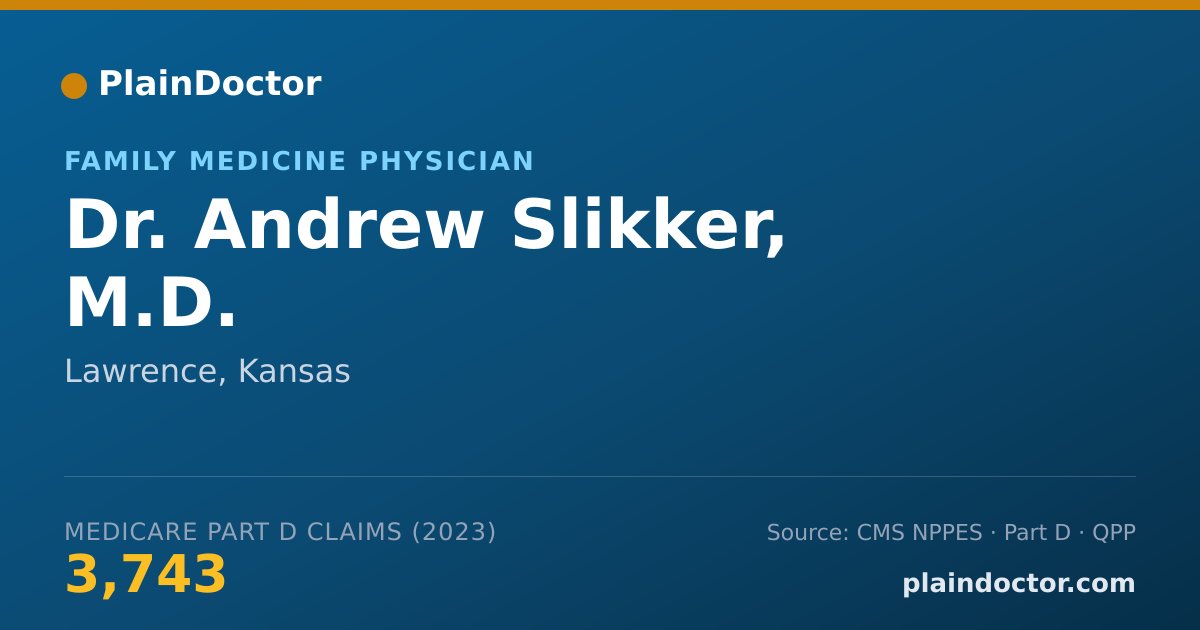 Shareable card for Andrew Slikker, M.D. - Family Medicine Physician, Lawrence, KS