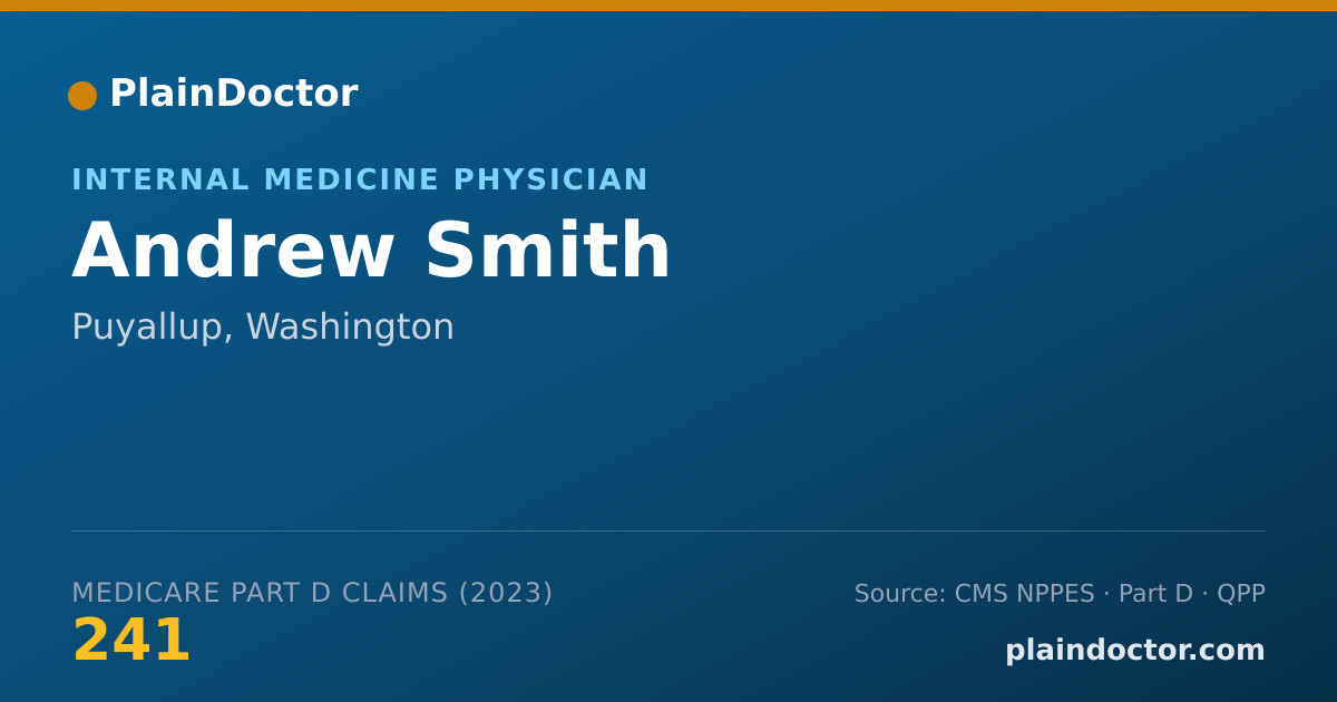 Shareable card for Andrew Smith - Internal Medicine Physician, Puyallup, WA
