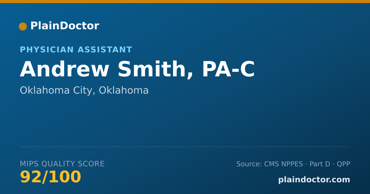 Shareable card for Andrew Smith, PA-C - Physician Assistant, Oklahoma City, OK