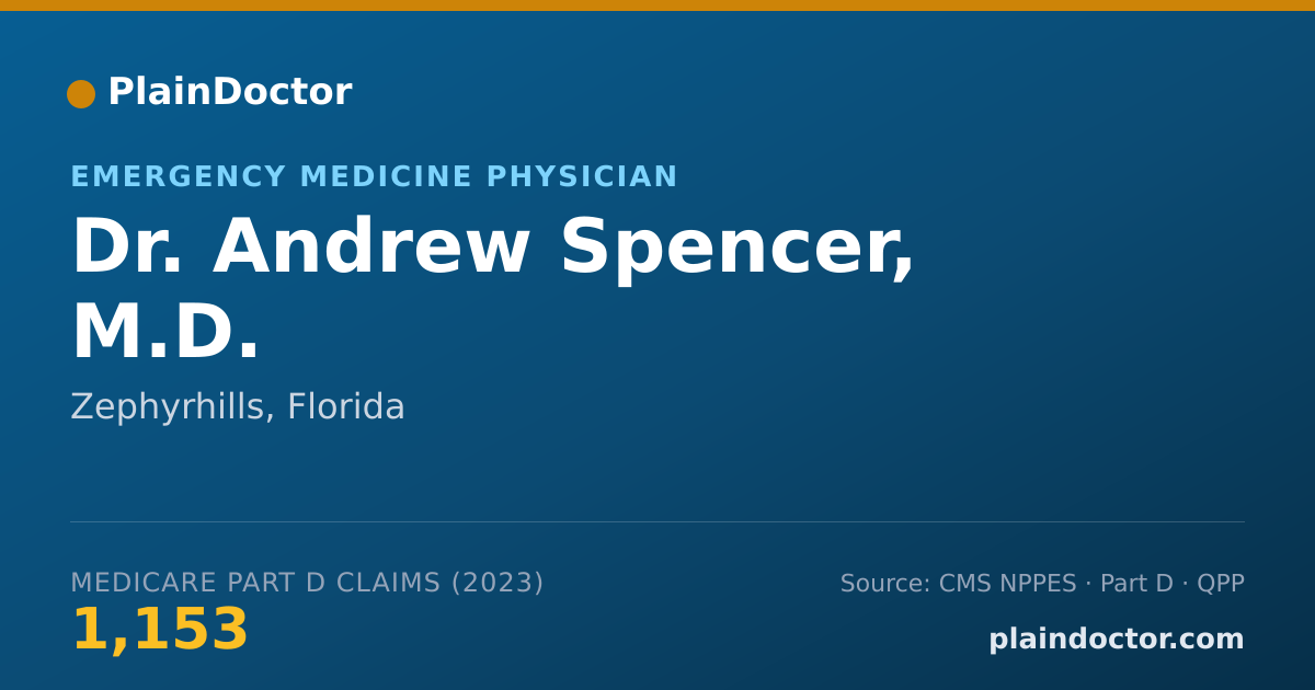 Shareable card for Andrew Spencer, M.D. - Emergency Medicine Physician, Zephyrhills, FL