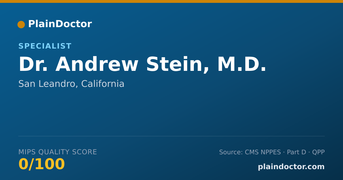 Shareable card for Andrew Stein, M.D. - Specialist, San Leandro, CA