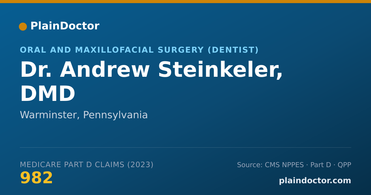 Shareable card for Andrew Steinkeler, DMD - Oral and Maxillofacial Surgery (Dentist), Warminster, PA