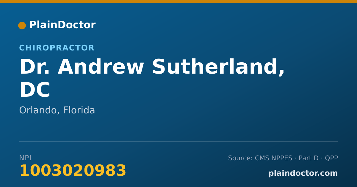 Shareable card for Andrew Sutherland, DC - Chiropractor, Orlando, FL