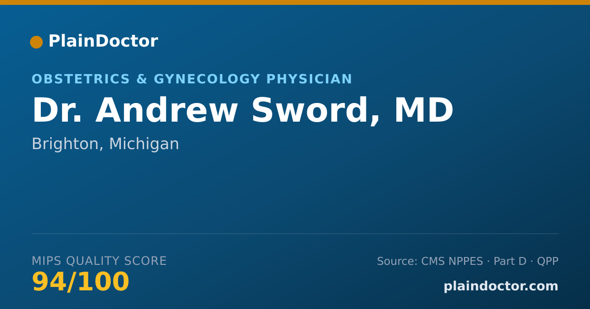 Shareable card for Andrew Sword, MD - Obstetrics & Gynecology Physician, Brighton, MI