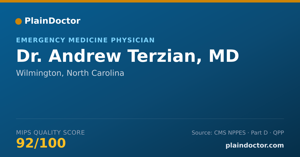 Shareable card for Andrew Terzian, MD - Emergency Medicine Physician, Wilmington, NC