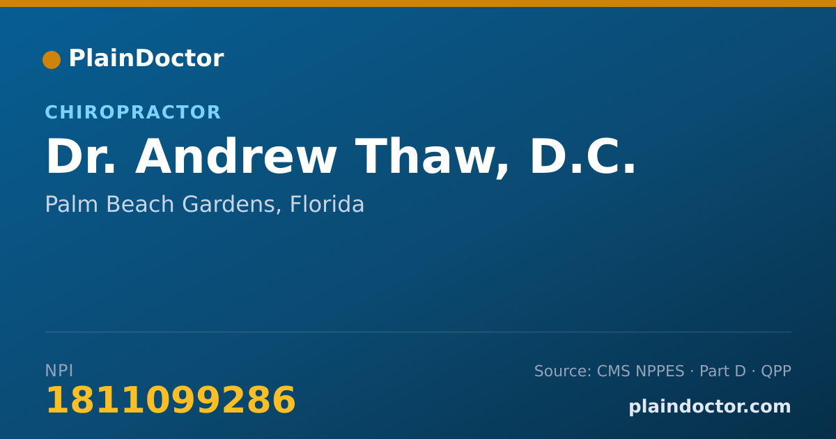 Shareable card for Andrew Thaw, D.C. - Chiropractor, Palm Beach Gardens, FL