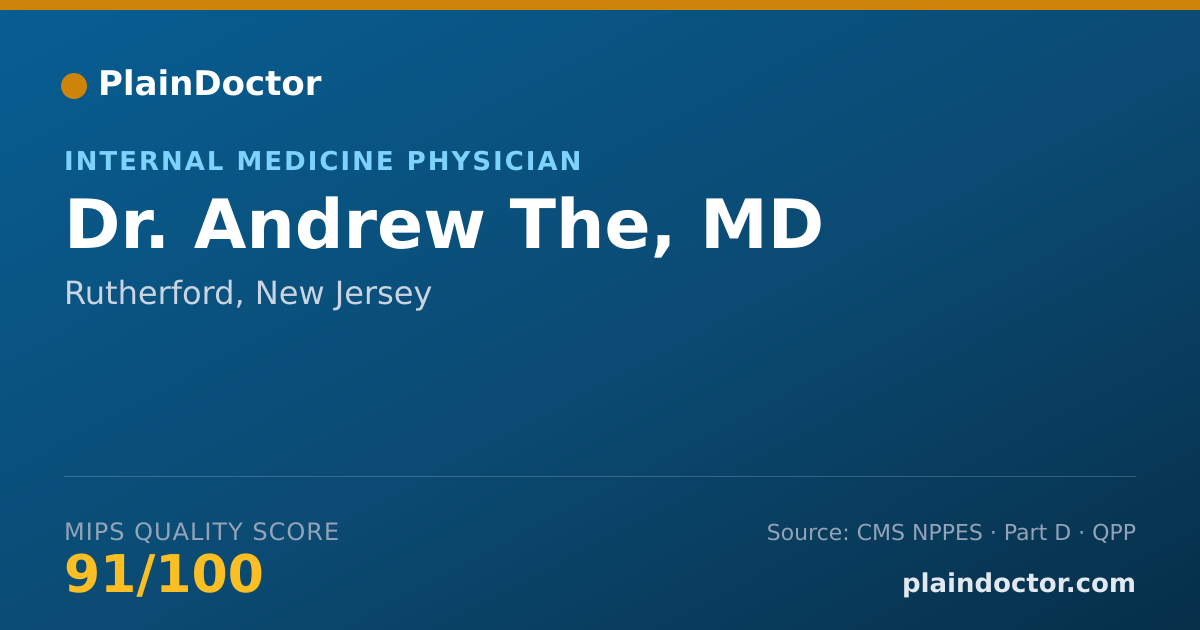 Shareable card for Andrew The, MD - Internal Medicine Physician, Rutherford, NJ