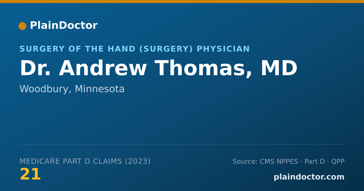 Shareable card for Andrew Thomas, MD - Surgery of the Hand (Surgery) Physician, Woodbury, MN