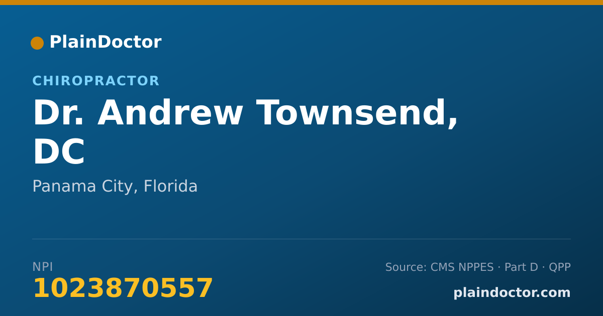 Shareable card for Andrew Townsend, DC - Chiropractor, Panama City, FL