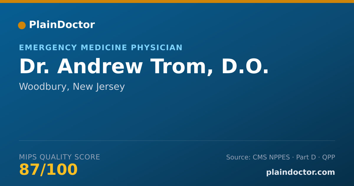 Shareable card for Andrew Trom, D.O. - Emergency Medicine Physician, Woodbury, NJ