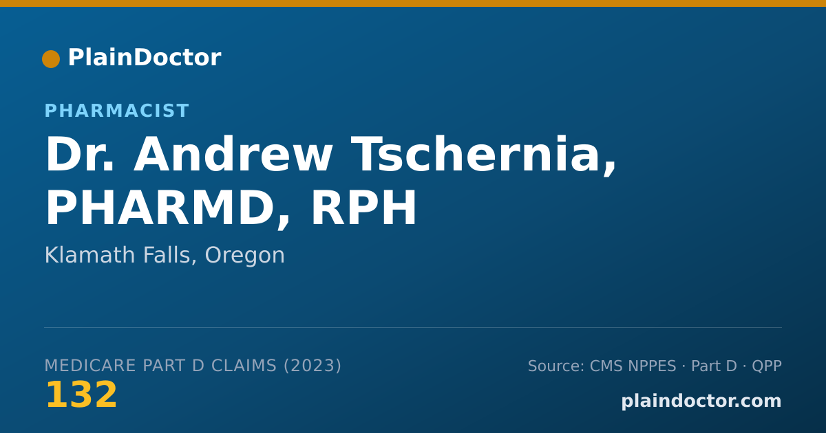 Shareable card for Andrew Tschernia, PHARMD, RPH - Pharmacist, Klamath Falls, OR