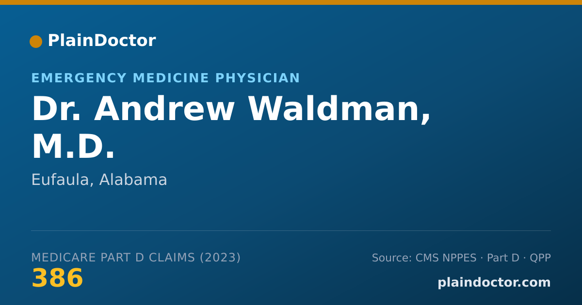 Shareable card for Andrew Waldman, M.D. - Emergency Medicine Physician, Eufaula, AL