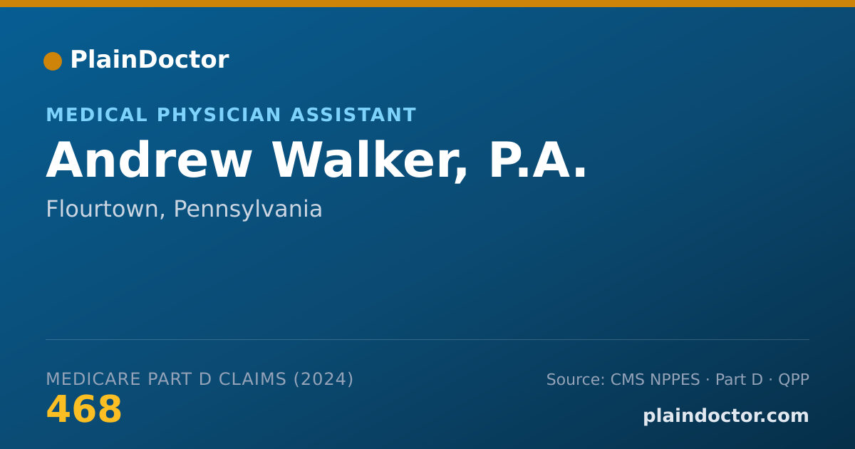 Shareable card for Andrew Walker, P.A. - Medical Physician Assistant, Flourtown, PA