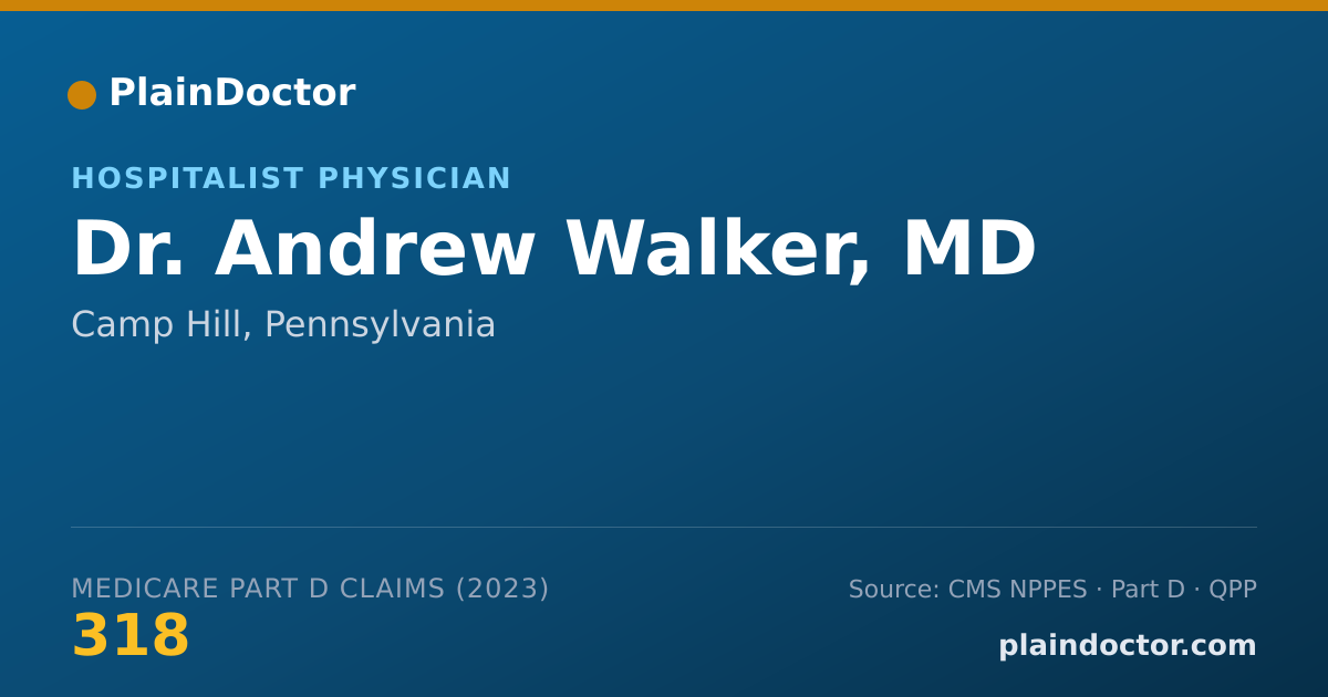 Shareable card for Andrew Walker, MD - Hospitalist Physician, Camp Hill, PA