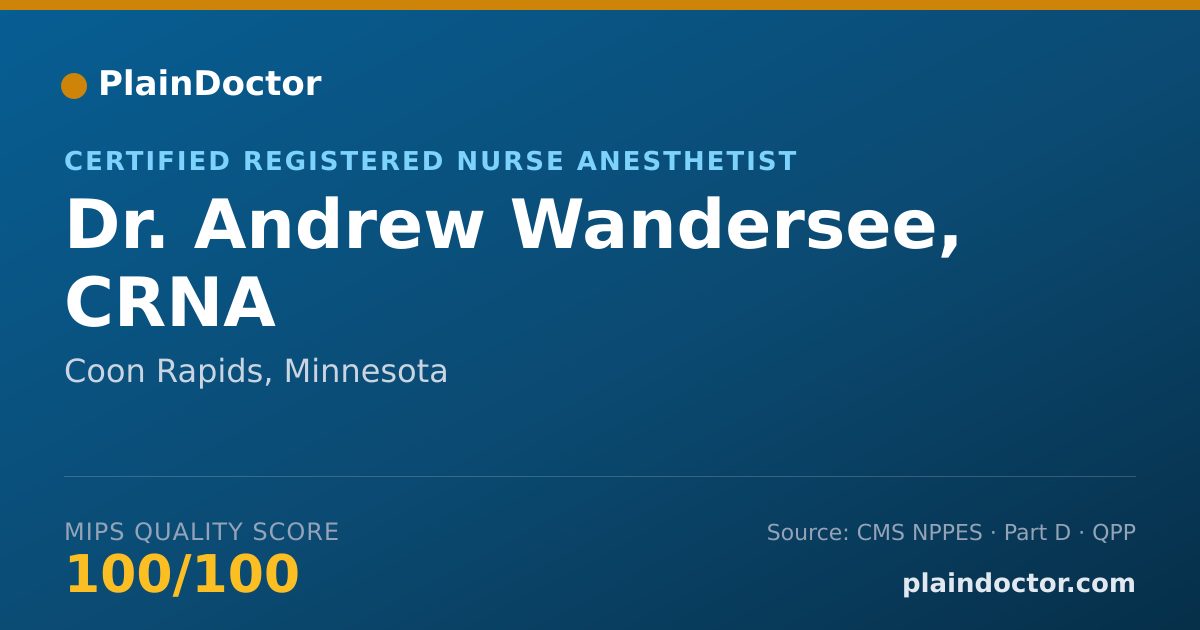 Shareable card for Andrew Wandersee, CRNA - Certified Registered Nurse Anesthetist, Coon Rapids, MN