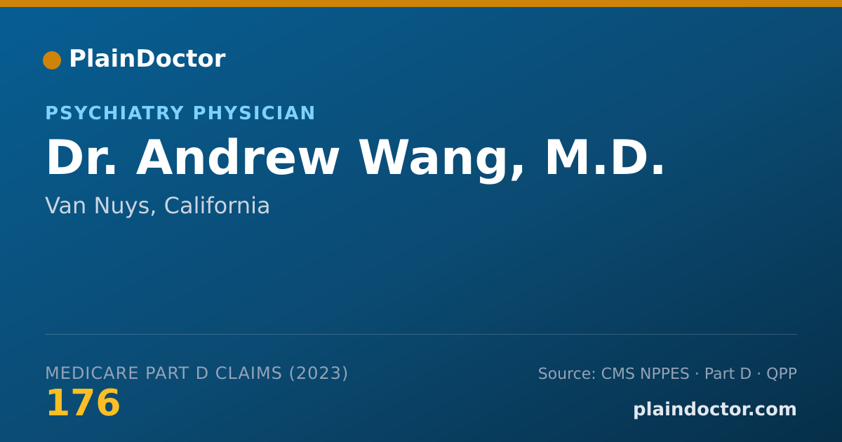 Shareable card for Andrew Wang, M.D. - Psychiatry Physician, Van Nuys, CA