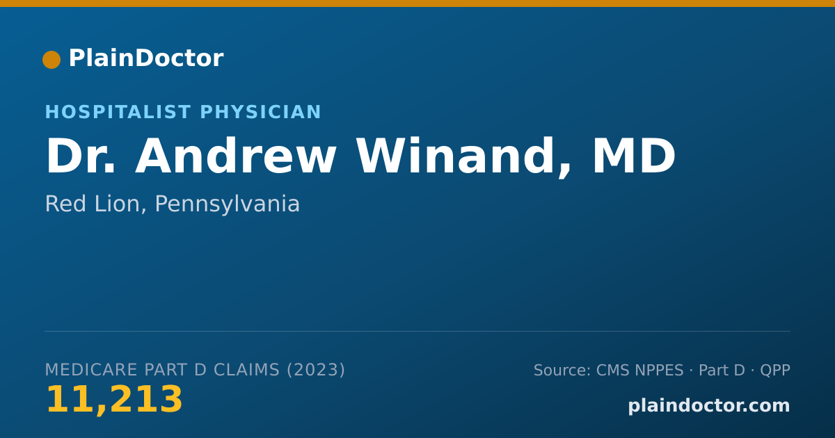 Shareable card for Andrew Winand, MD - Hospitalist Physician, Red Lion, PA