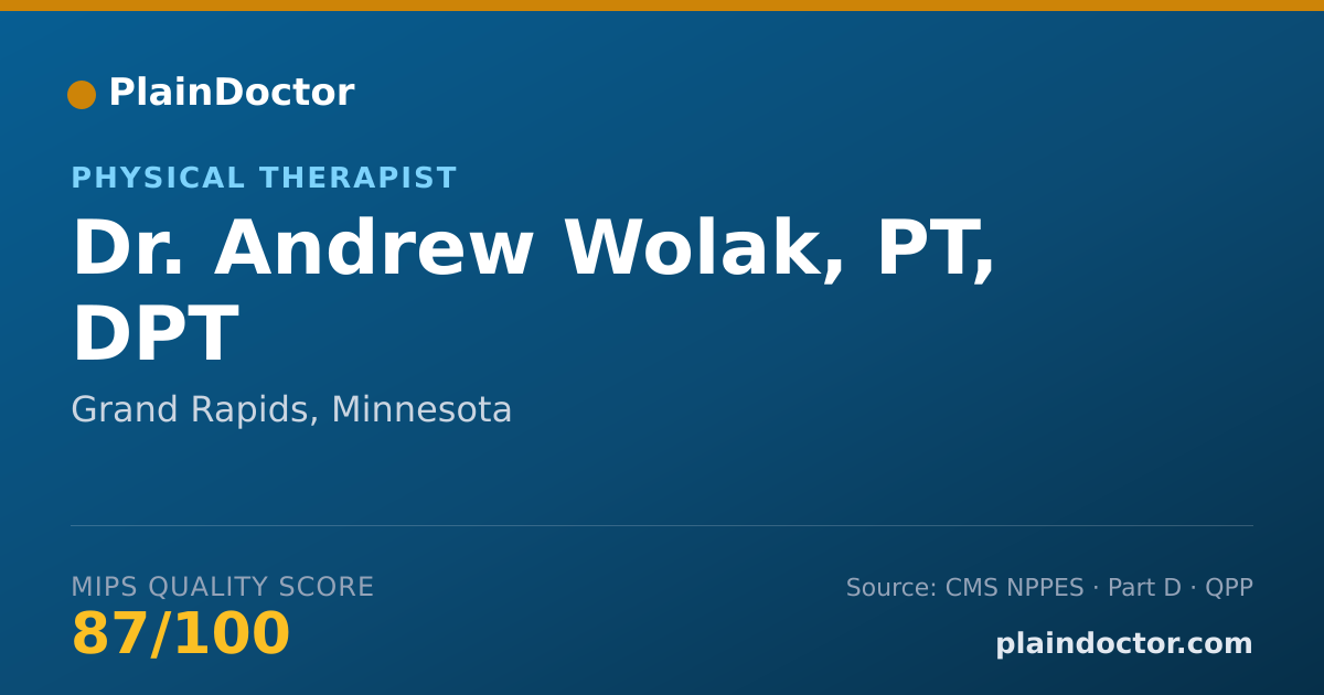 Shareable card for Andrew Wolak, PT, DPT - Physical Therapist, Grand Rapids, MN