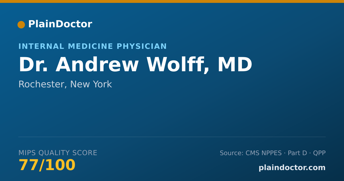 Shareable card for Andrew Wolff, MD - Internal Medicine Physician, Rochester, NY