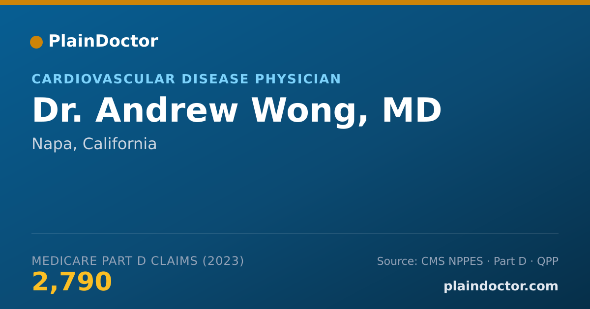 Shareable card for Andrew Wong, MD - Cardiovascular Disease Physician, Napa, CA