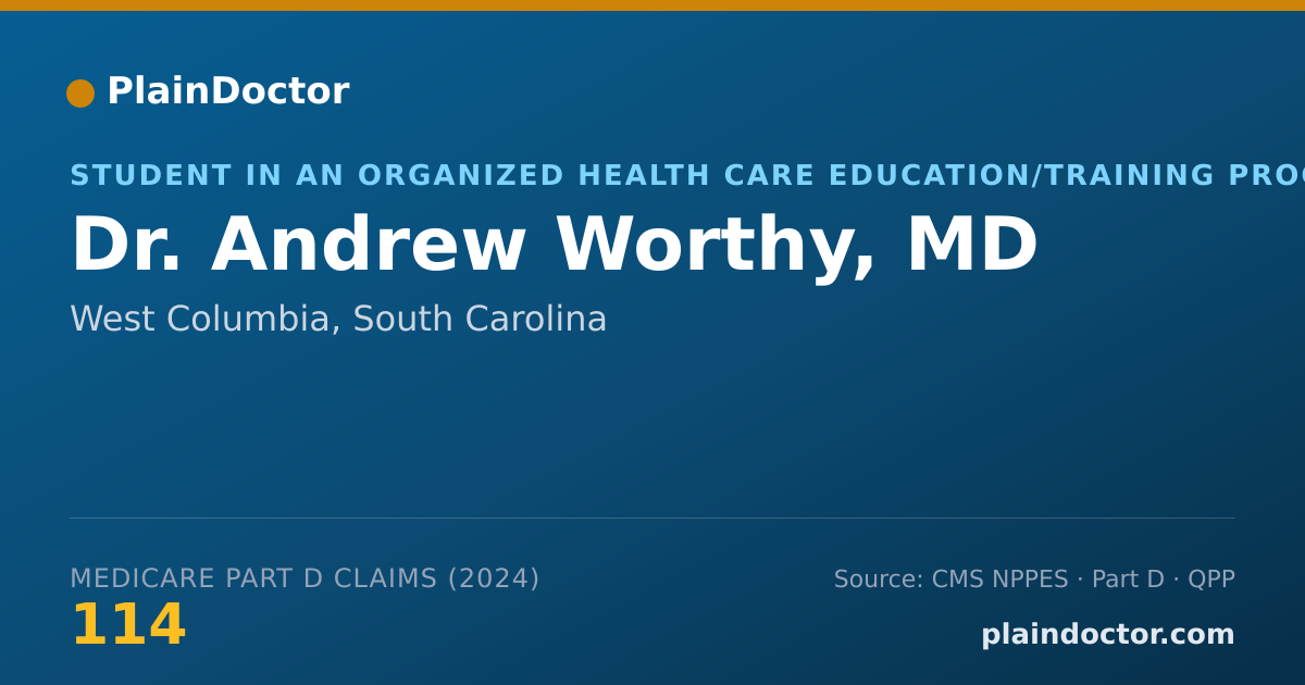 Shareable card for Andrew Worthy, MD - Student in an Organized Health Care Education/Training Program, West Columbia, SC