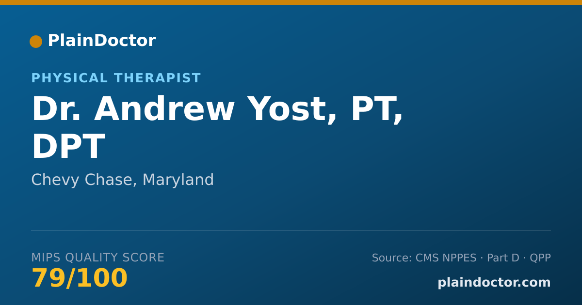 Shareable card for Andrew Yost, PT, DPT - Physical Therapist, Chevy Chase, MD