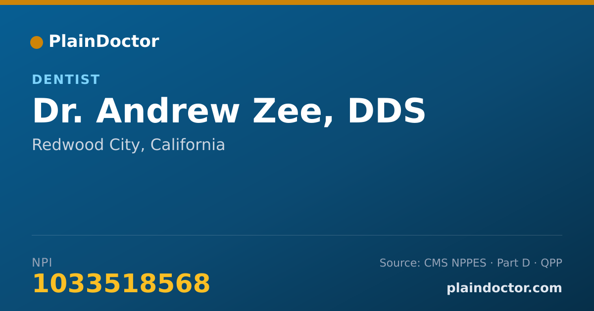 Shareable card for Andrew Zee, DDS - Dentist, Redwood City, CA