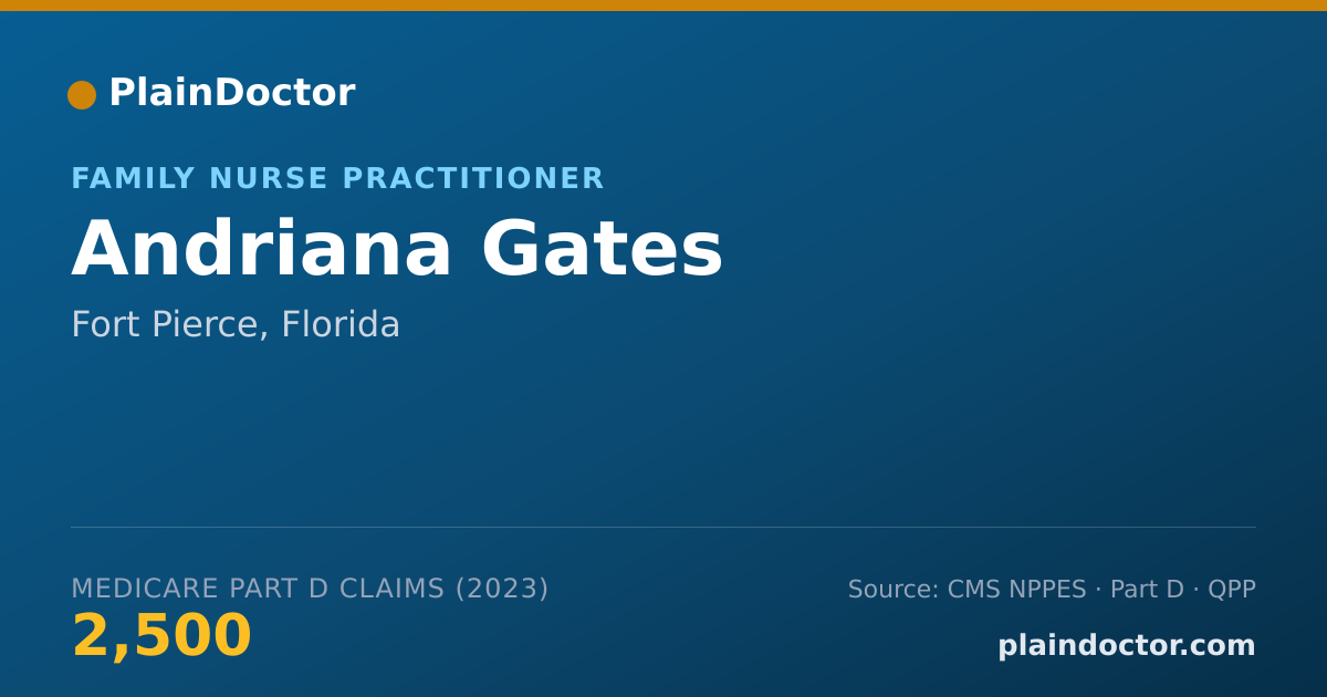 Shareable card for Andriana Gates - Family Nurse Practitioner, Fort Pierce, FL