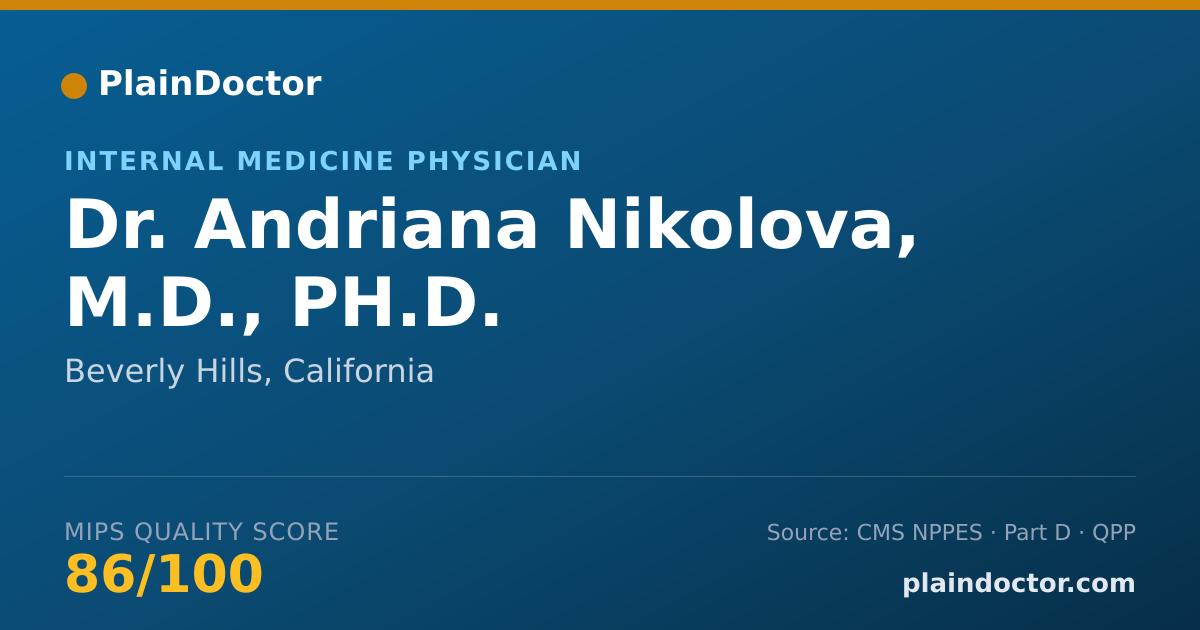 Shareable card for Andriana Nikolova, M.D., PH.D. - Internal Medicine Physician, Beverly Hills, CA