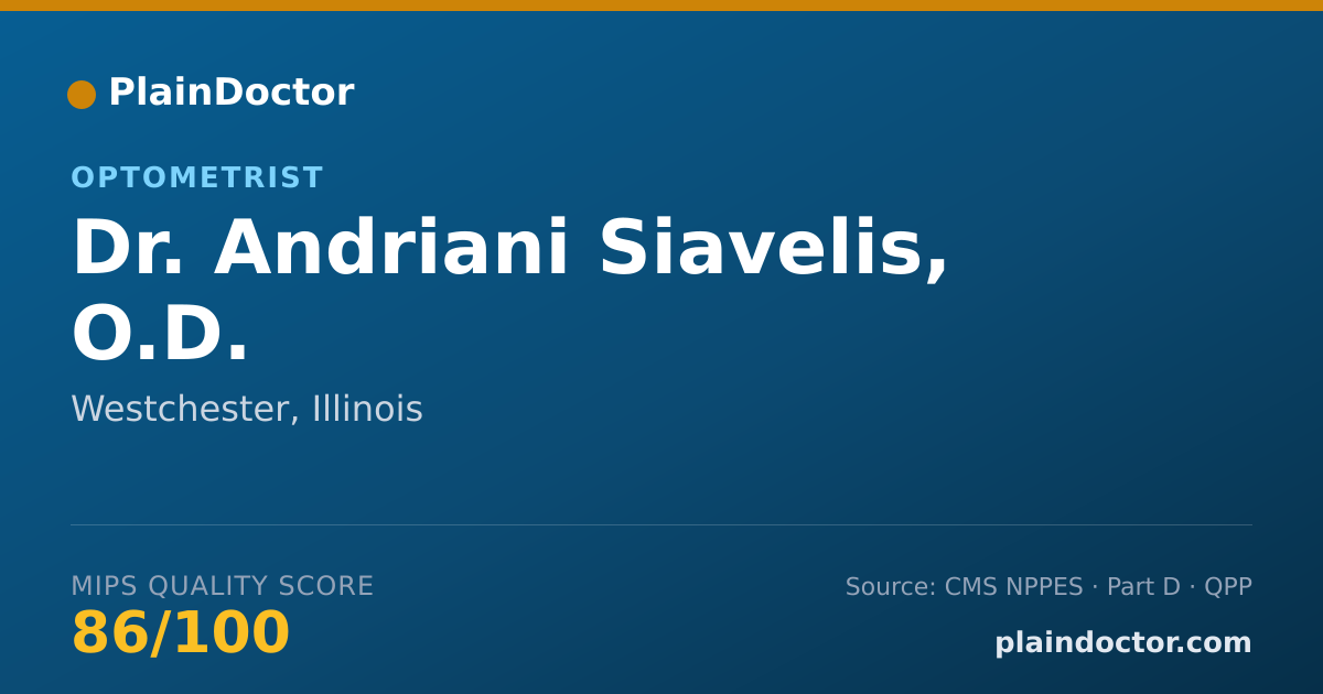 Shareable card for Andriani Siavelis, O.D. - Optometrist, Westchester, IL