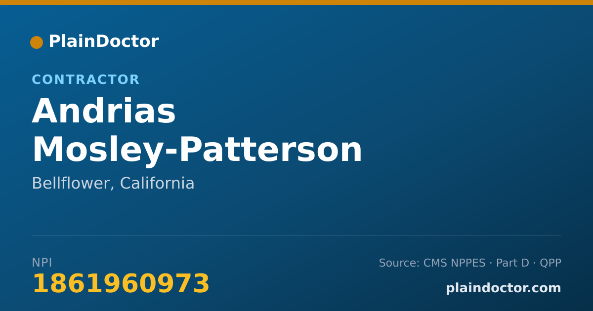 Shareable card for Andrias Mosley-Patterson - Contractor, Bellflower, CA