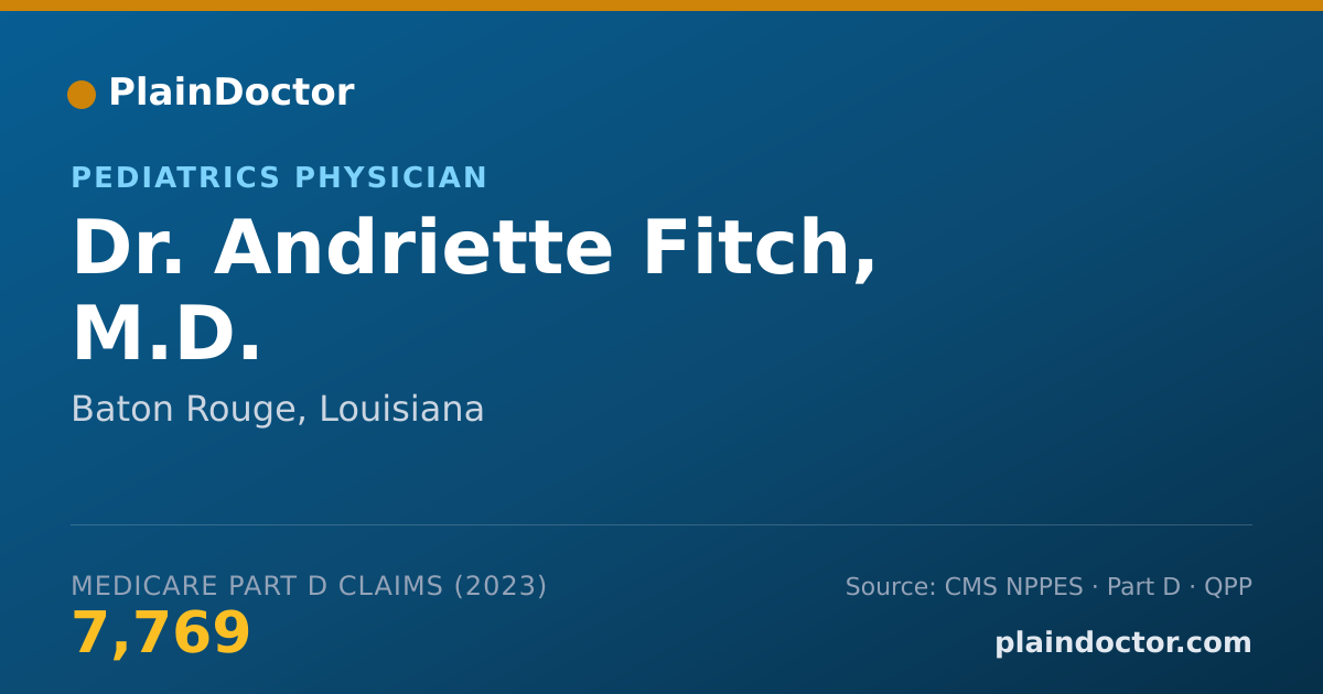 Shareable card for Andriette Fitch, M.D. - Pediatrics Physician, Baton Rouge, LA
