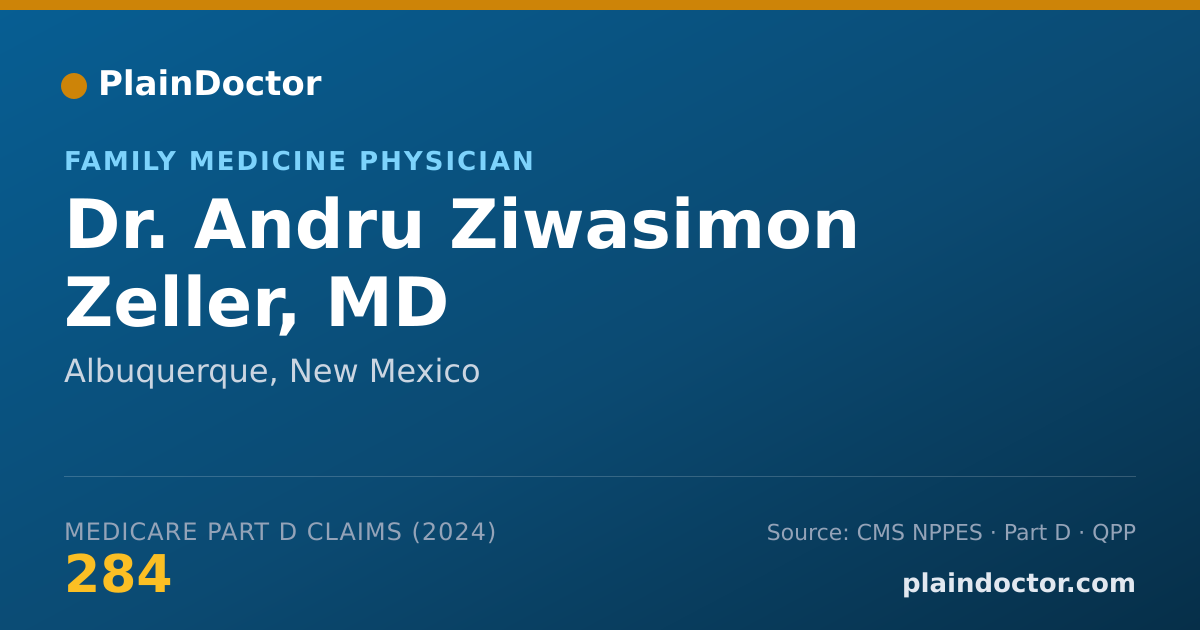 Shareable card for Andru Ziwasimon Zeller, MD - Family Medicine Physician, Albuquerque, NM