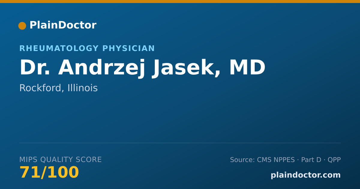 Shareable card for Andrzej Jasek, MD - Rheumatology Physician, Rockford, IL