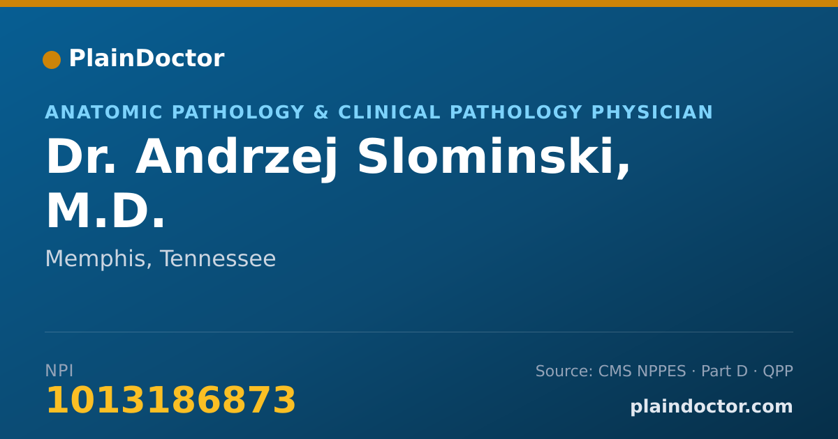 Shareable card for Andrzej Slominski, M.D. - Anatomic Pathology & Clinical Pathology Physician, Memphis, TN