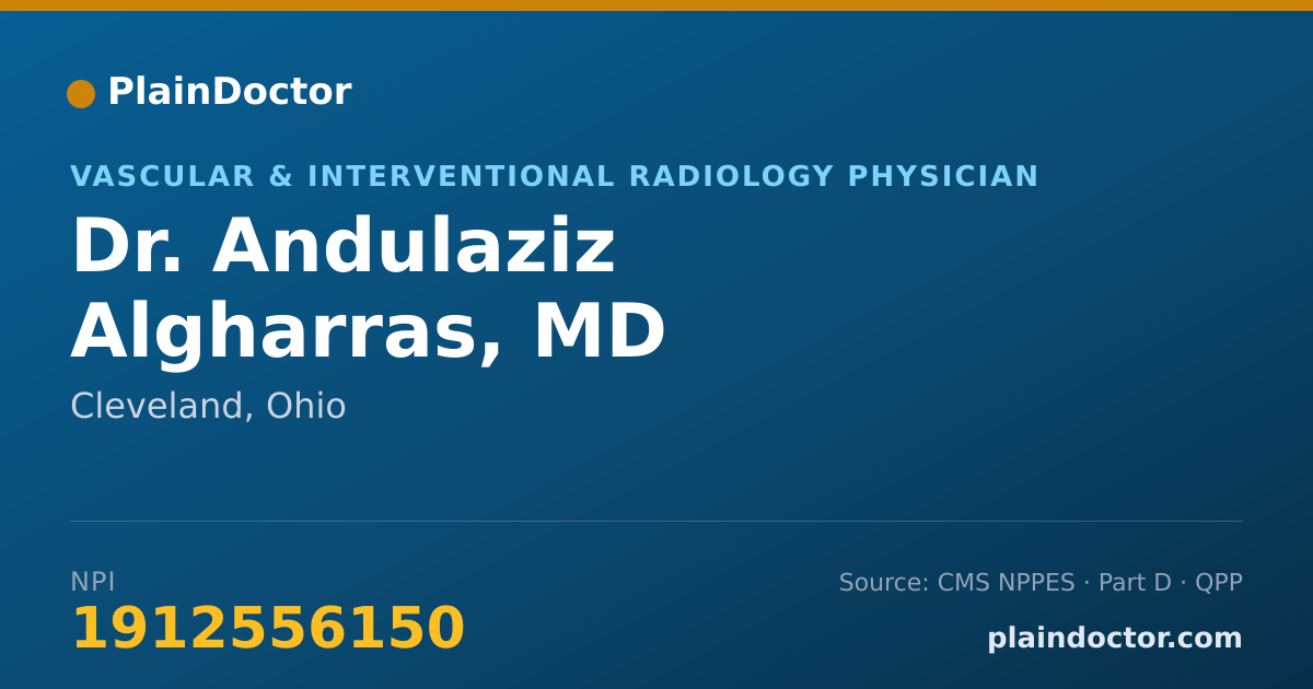 Shareable card for Andulaziz Algharras, MD - Vascular & Interventional Radiology Physician, Cleveland, OH