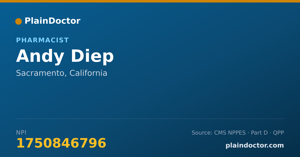 Shareable card for Andy Diep - Pharmacist, Sacramento, CA