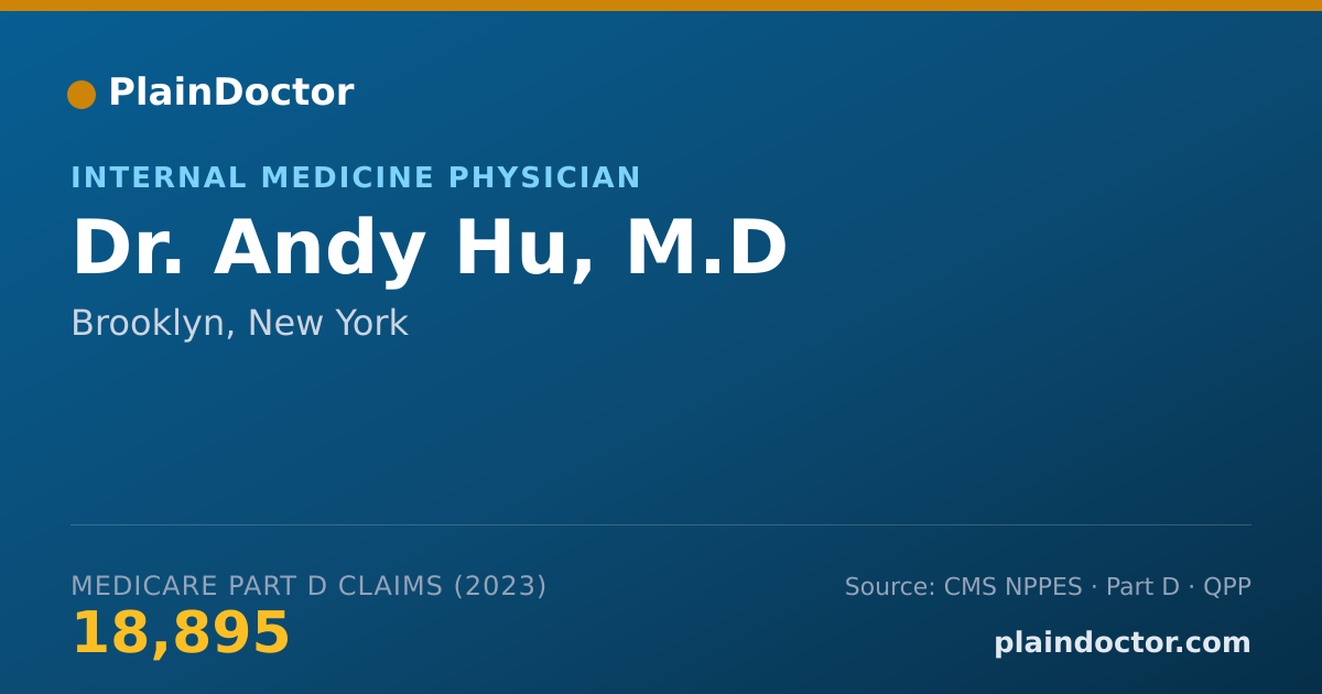 Shareable card for Andy Hu, M.D - Internal Medicine Physician, Brooklyn, NY