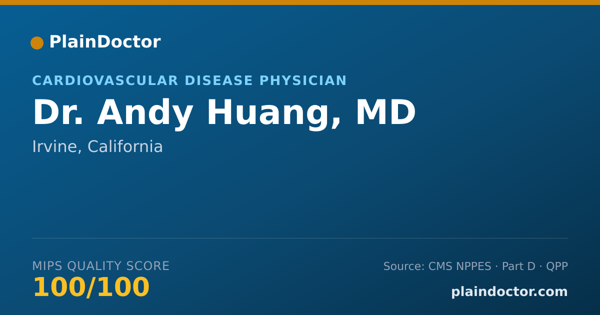Shareable card for Andy Huang, MD - Cardiovascular Disease Physician, Irvine, CA