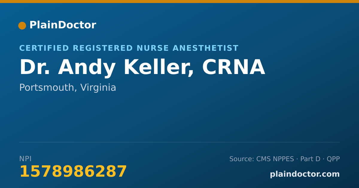 Shareable card for Andy Keller, CRNA - Certified Registered Nurse Anesthetist, Portsmouth, VA