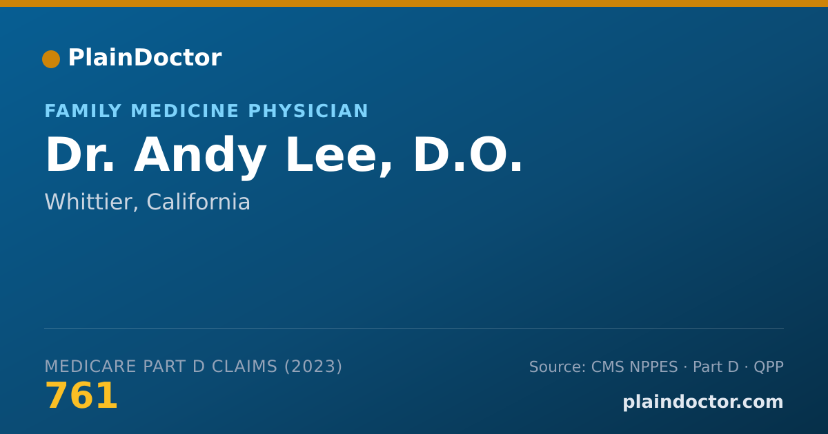 Shareable card for Andy Lee, D.O. - Family Medicine Physician, Whittier, CA