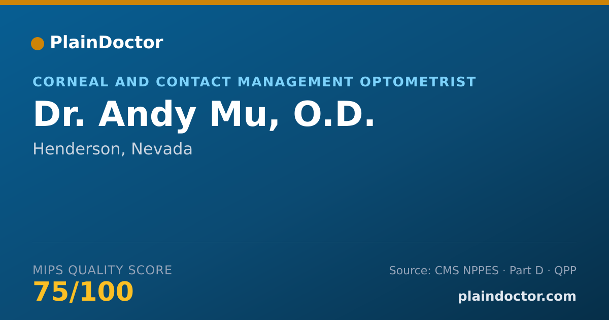 Shareable card for Andy Mu, O.D. - Corneal and Contact Management Optometrist, Henderson, NV