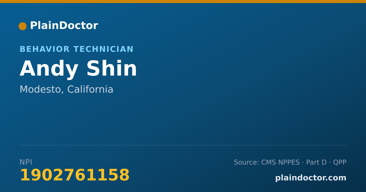 Shareable card for Andy Shin - Behavior Technician, Modesto, CA