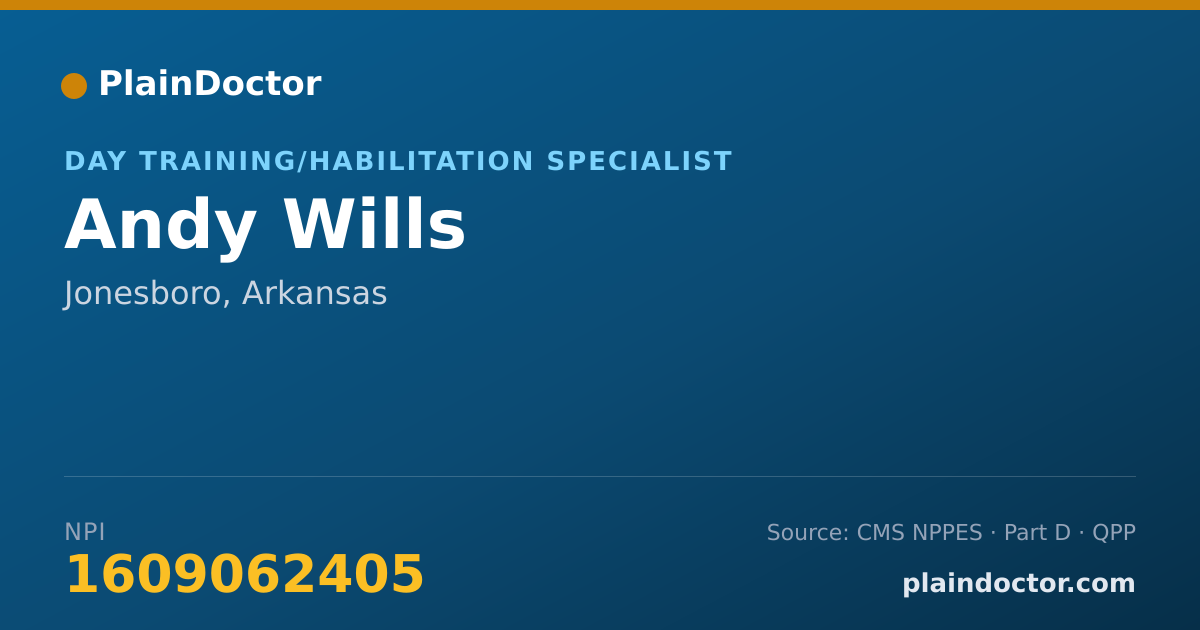 Shareable card for Andy Wills - Day Training/Habilitation Specialist, Jonesboro, AR