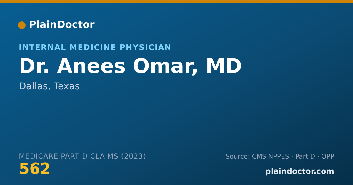 Shareable card for Anees Omar, MD - Internal Medicine Physician, Dallas, TX