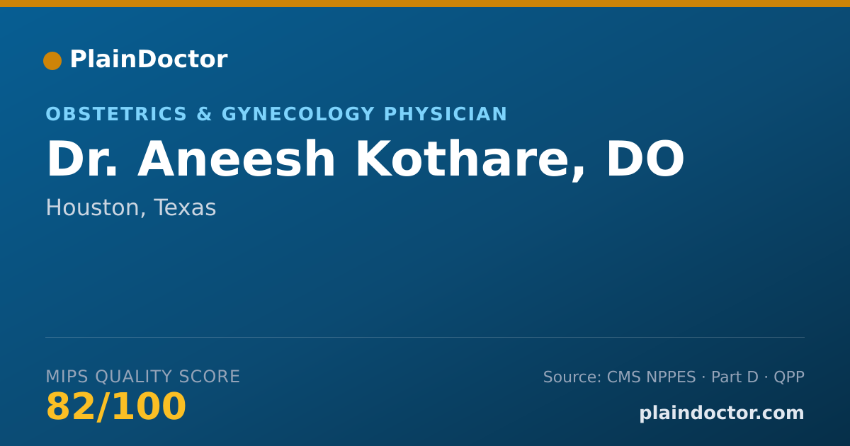 Shareable card for Aneesh Kothare, DO - Obstetrics & Gynecology Physician, Houston, TX